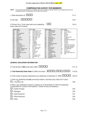 NADA Compensation Survey Form