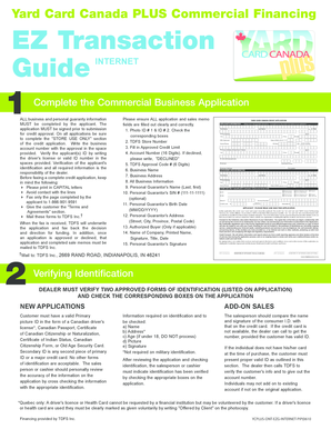 Yard Card Canada Commercial Financing Application
