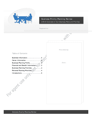 Business Priority Planning Review Form