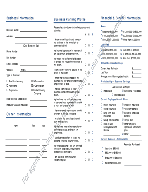 Business Planning Profile Form