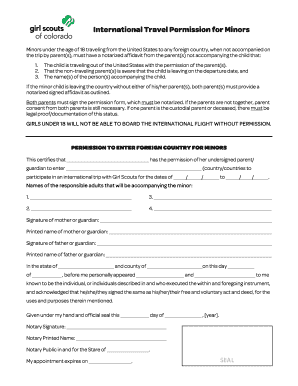 International Travel Permission for Minors