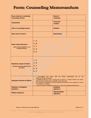 Counseling Memorandum