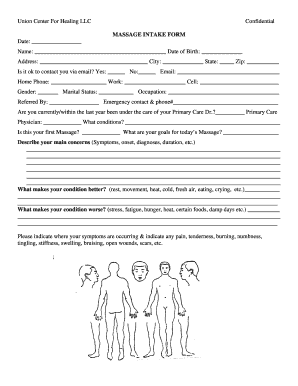 Massage Intake and Consent Form