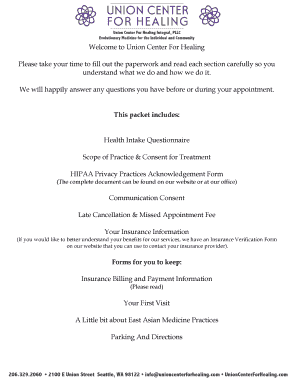 Health Intake Questionnaire