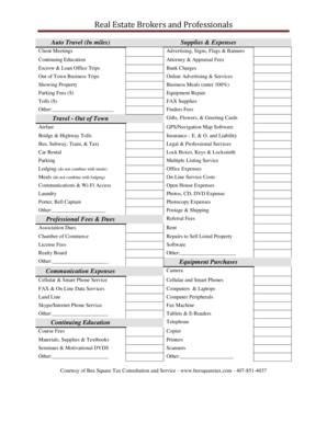 Real Estate Expense Report