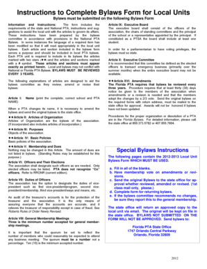 PTA Bylaws Form