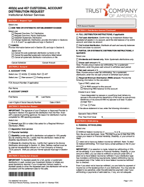 403(b) and 457 Custodial Account Distribution Request