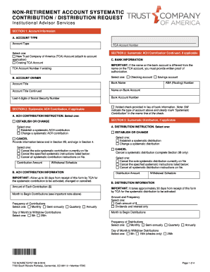 Non-Retirement Account Systematic Contribution/Distribution Request
