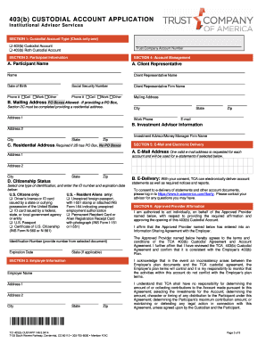 403(b) Custodial Account Application