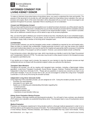 Informed Consent for Living Kidney Donor