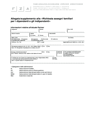 Allegato/supplemento alla «Richiesta assegni familiari per i dipendenti e gli indipendenti»