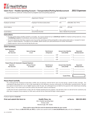 Flexible Spending Account Claim Form