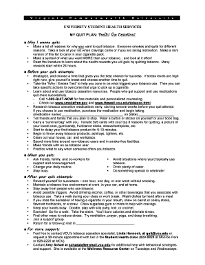 Tobacco Cessation Plan