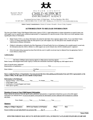 Authorization to Release Child Support Information