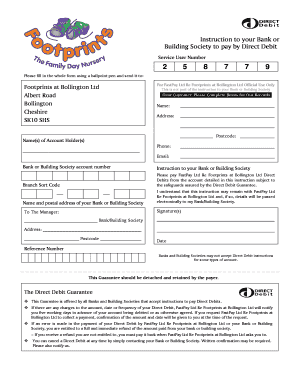 Direct Debit Instruction Form