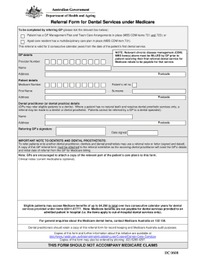 Medicare Dental Referral Form