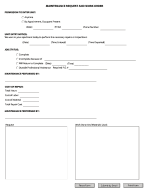 MAINTENANCE REQUEST AND WORK ORDER - Syrus