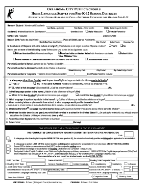 Oklahoma City Public Schools Home Language Survey
