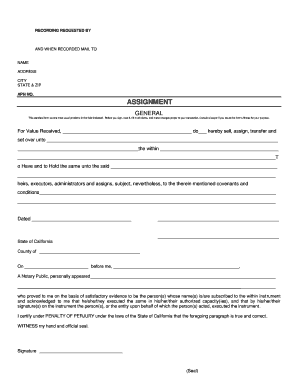 California Deed Assignment Form