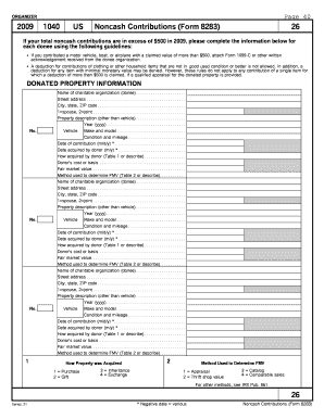 Form 8283 Noncash Contributions