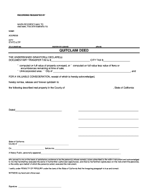 California Quitclaim Deed