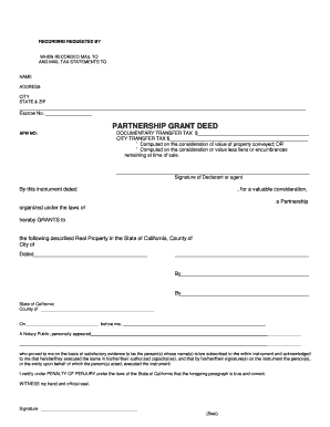 California Partnership Grant Deed