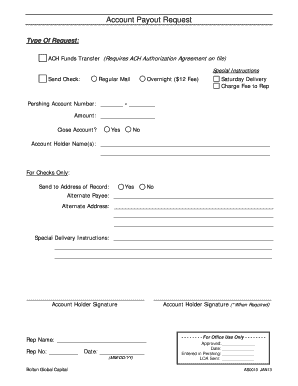 Account Payout Request Form