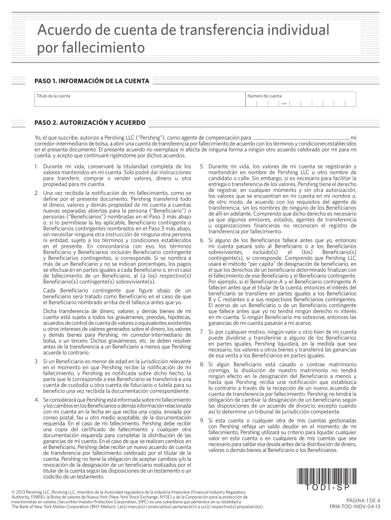 Acuerdo de cuenta de transferencia individual por Vista previa en la página 1