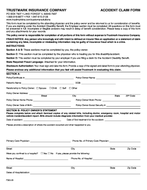 Trustmark Insurance Accident Claim Form