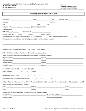 Insured Statement of Claim