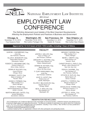 2015 Employment Law Conference Registration Form