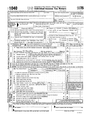1975 Form 1040 Individual Income Tax Return