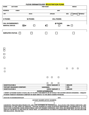 Fuchs Dermatology Registration Form