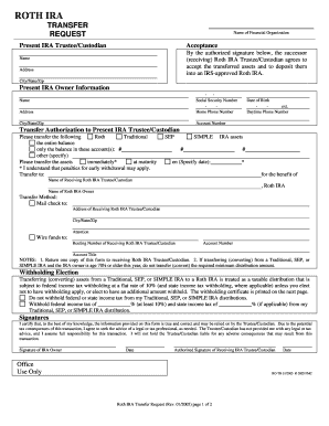 Roth IRA Transfer Request Form