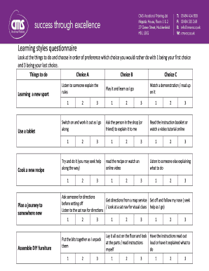 Learning Styles Questionnaire