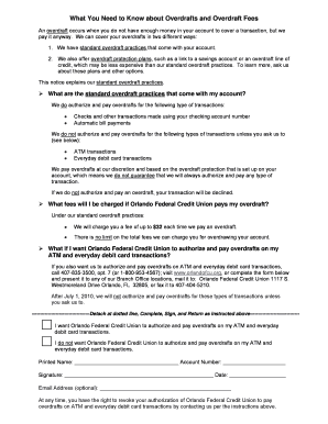 Overdraft Authorization Form