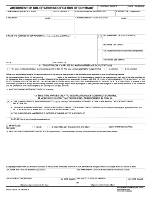 Amendment of Solicitation/Modification of Contract