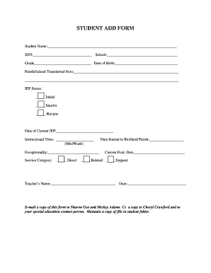 Student Add Form