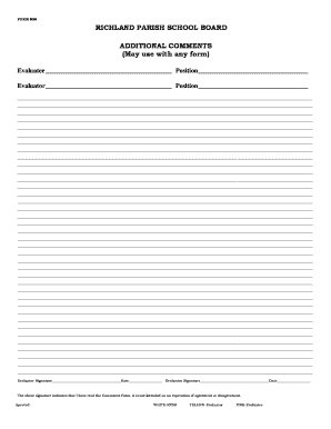 Richland Parish School Board Evaluation Form 800