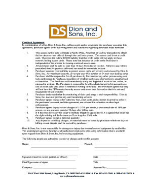 Cardlock Agreement