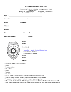 Letter for grammarian example - GT Distributors Badge Order Form Sign X Finish