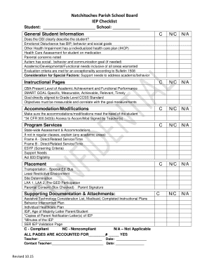 IEP Checklist
