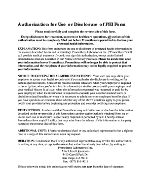 Authorization for Use or Disclosure of PHI