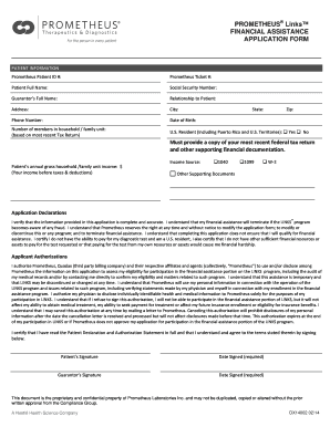 Prometheus Financial Assistance Application Form