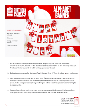 Happy Birthday Alphabet Banner Template