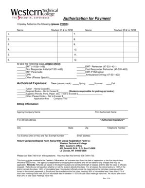 Authorization for Payment Form