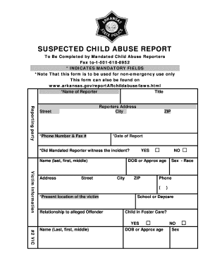 Suspected Child Abuse Report
