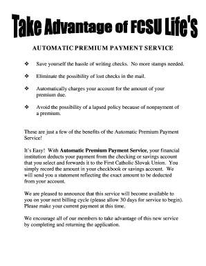 Automatic Premium Payment Service Authorization