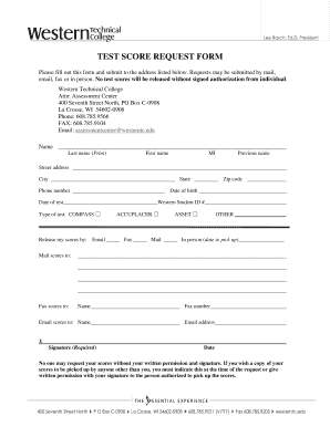 Test Score Request Form