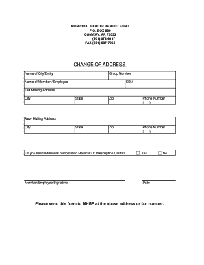 Municipal Health Benefit Fund Change of Address